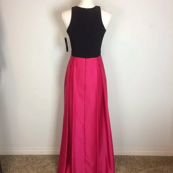 Betsy & Adam Black and Pink Gown - NWT - Picture 6 of 9